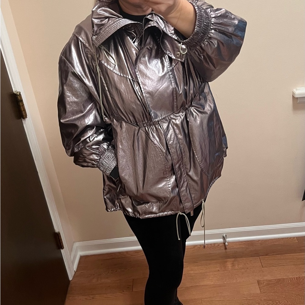 GREY by Jason Wu Metallic Drawstring Jacket size 12